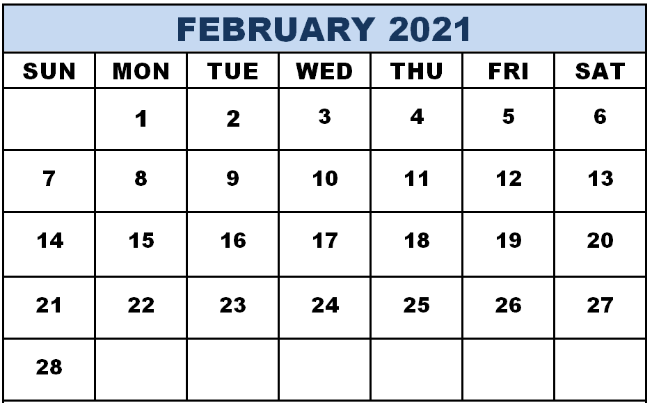 Featured image of post Free Printable February 2021 Calendar Template