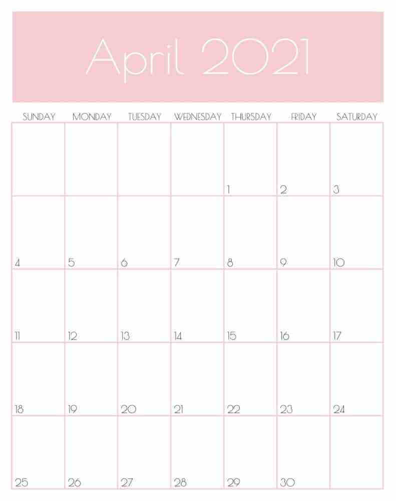 April 2021 Wall Calendar