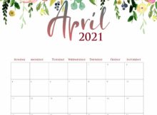 Cute April 2021 Desk Calendar