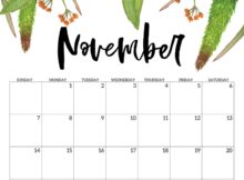 Floral November 2021 Wall Calendar