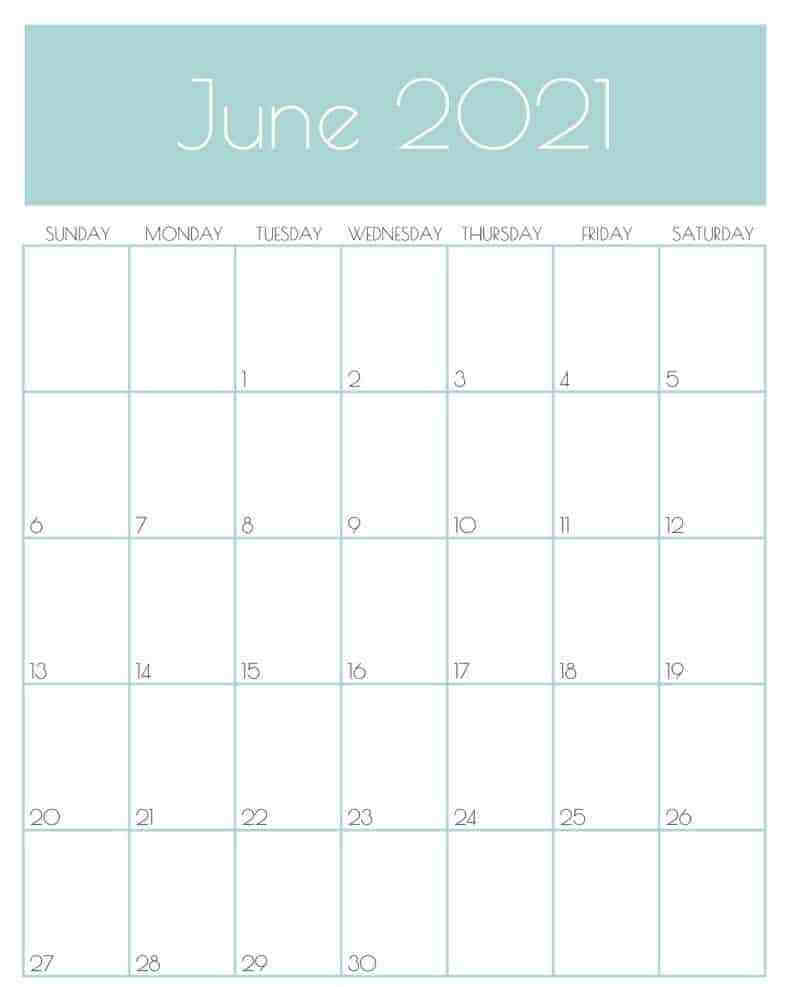 Print June 2021 Office Desk Calendar