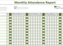 Printable Employee Attendance Sheet