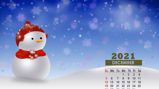December 2021 Desktop Calendar Wallpaper