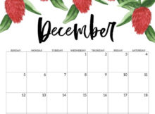 Decorative December 2021 Floral Calendar