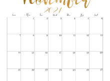 Floral Wall Calendar November 2021