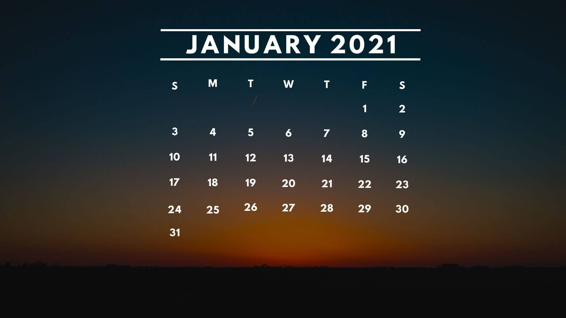 January 2021 Desktop Background Wallpaper