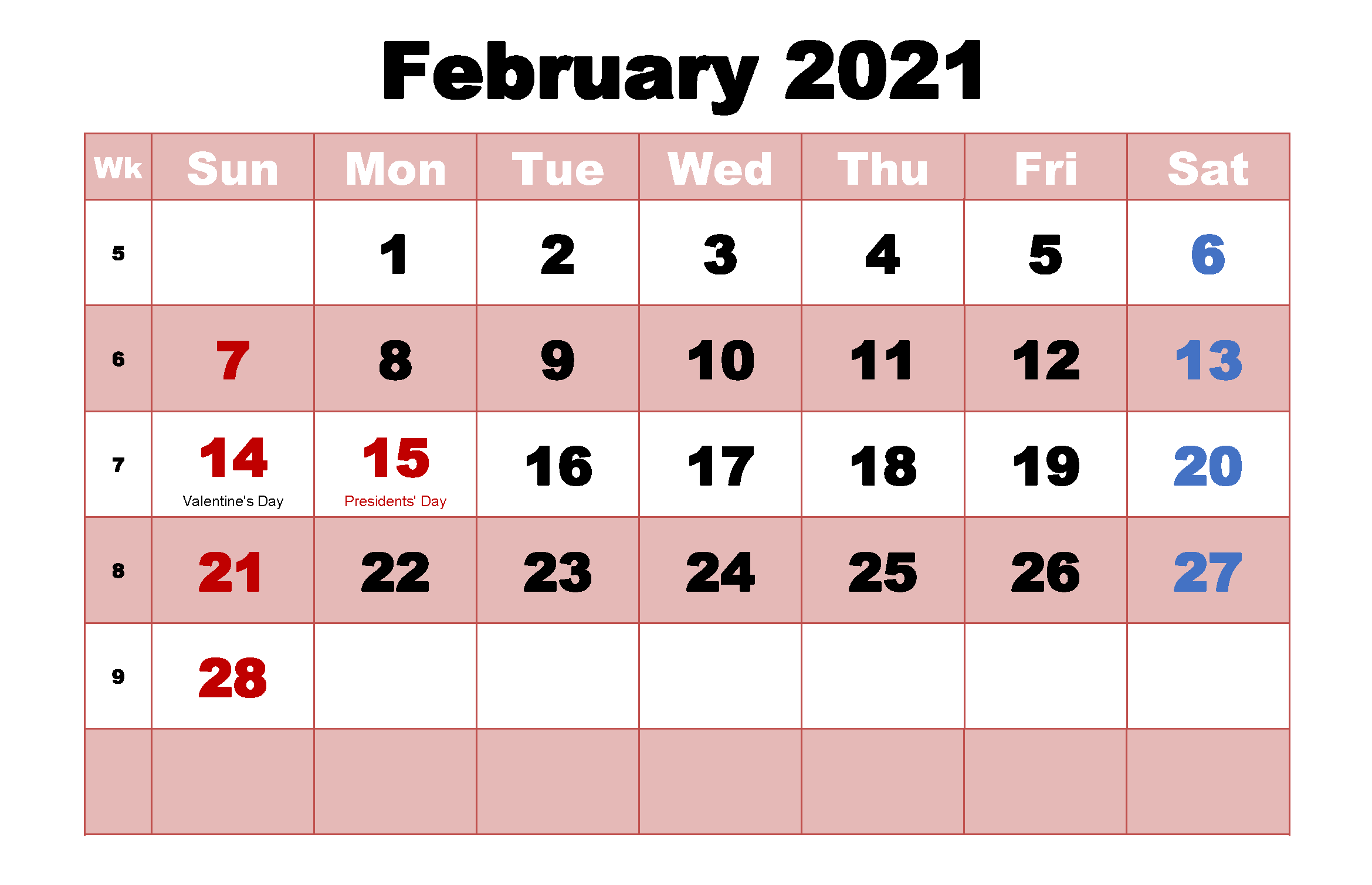 Featured image of post February 2021 Calendar Uk Printable / You can also add holidays, custom margin such as left, right or.