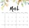 Monthly Printable Calendar Template March 2021