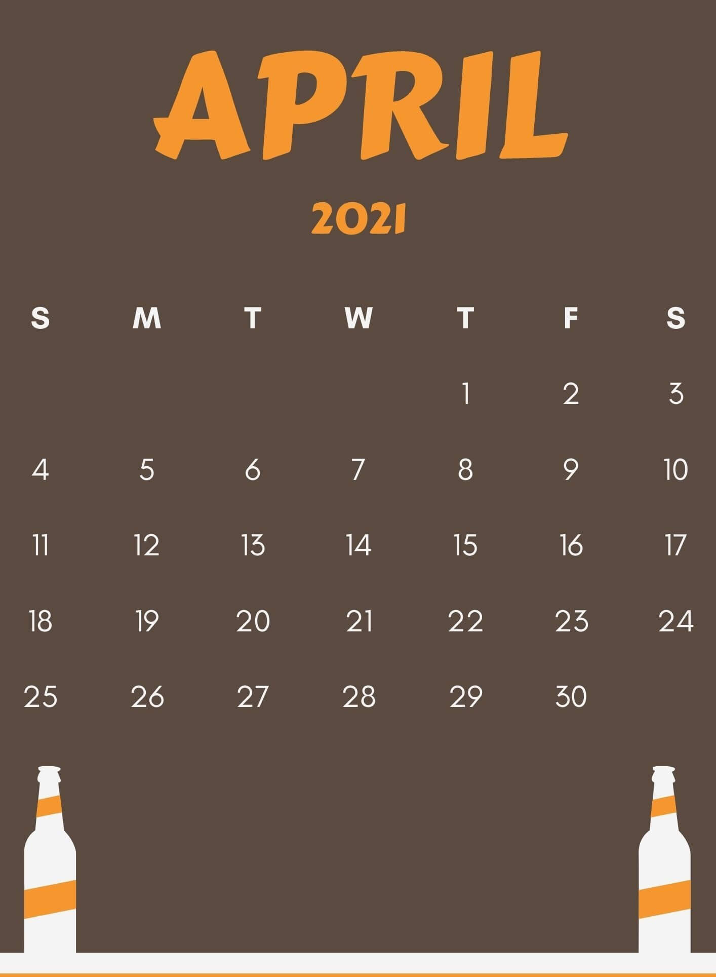 April 2021 Calendar Design Template