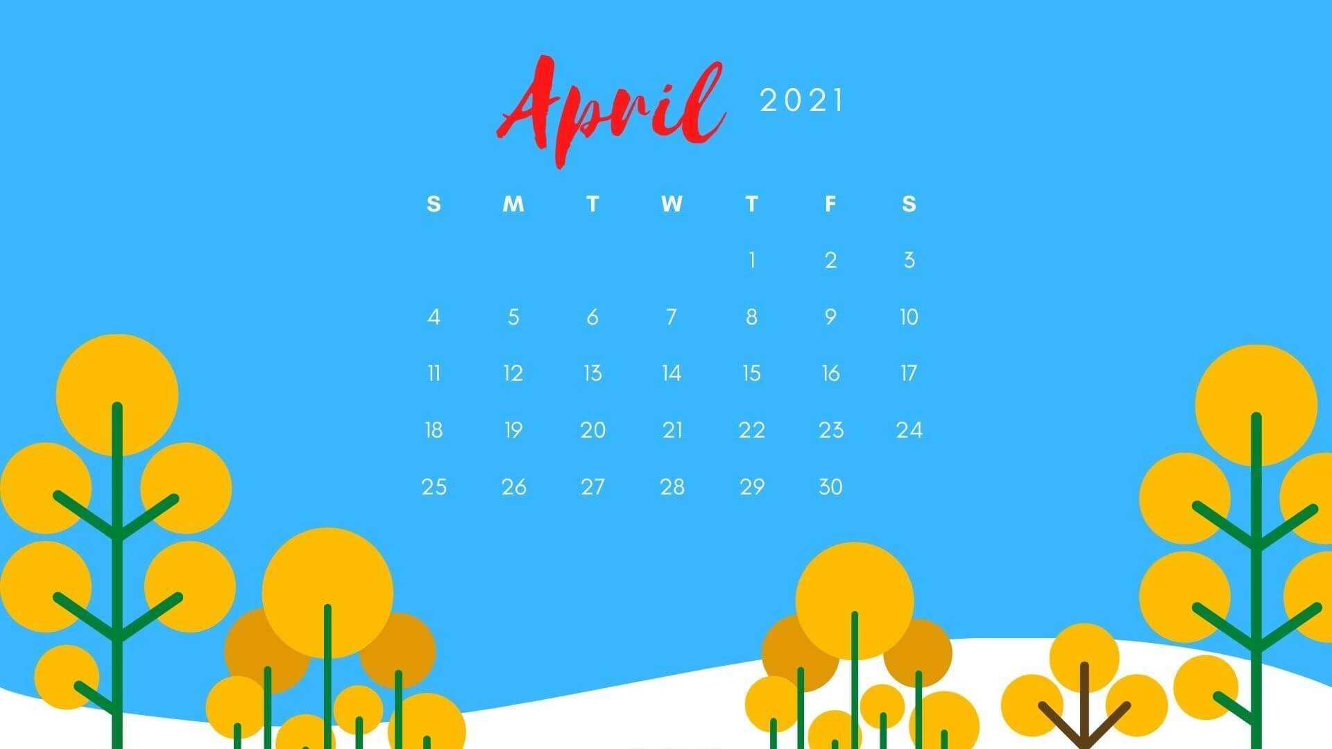 April 2021 Calendar HD Wallpaper