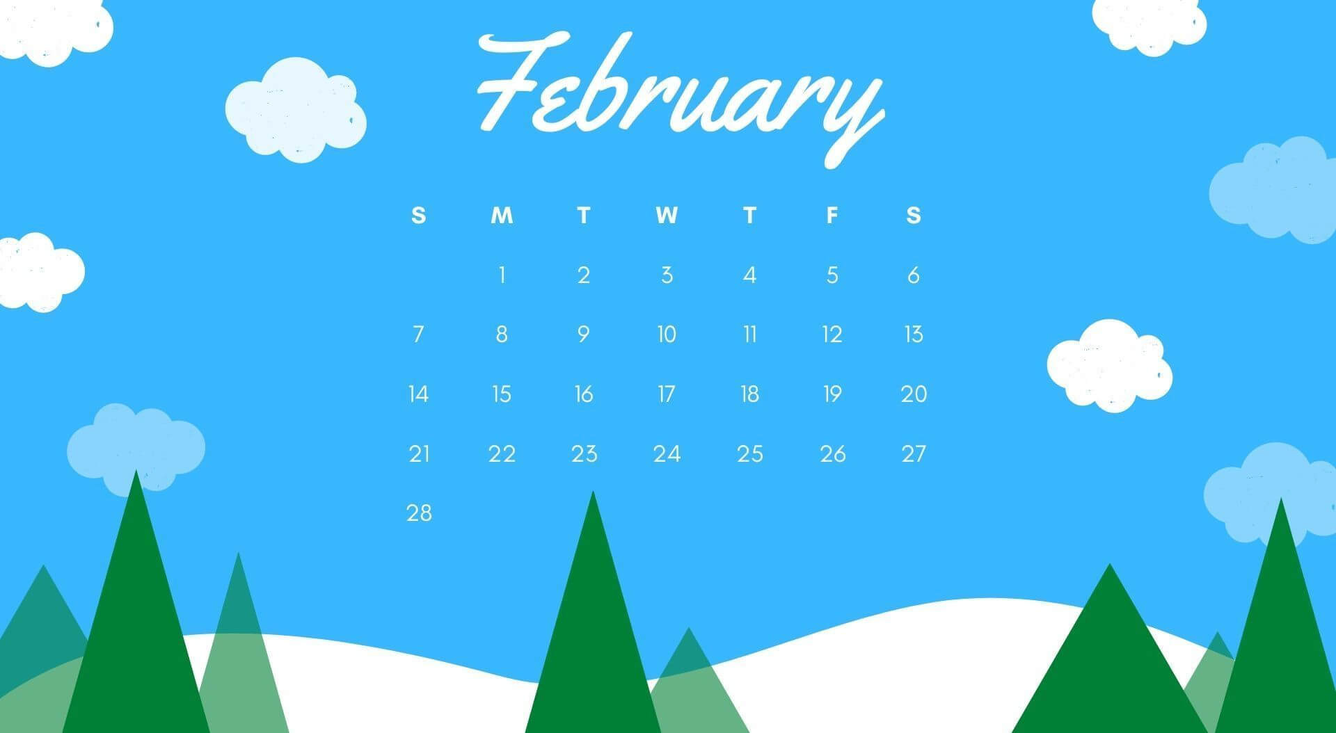 February 2021 Calendar Wallpaper