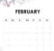 Floral February 2021 Desk Calendar Wallpaper
