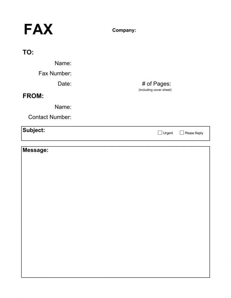 Free Printable Fax Cover Sheet Template PDF Word