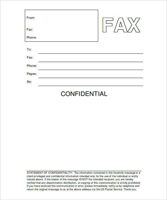 Statement Confidential Fax Cover Sheet Template Word Doc