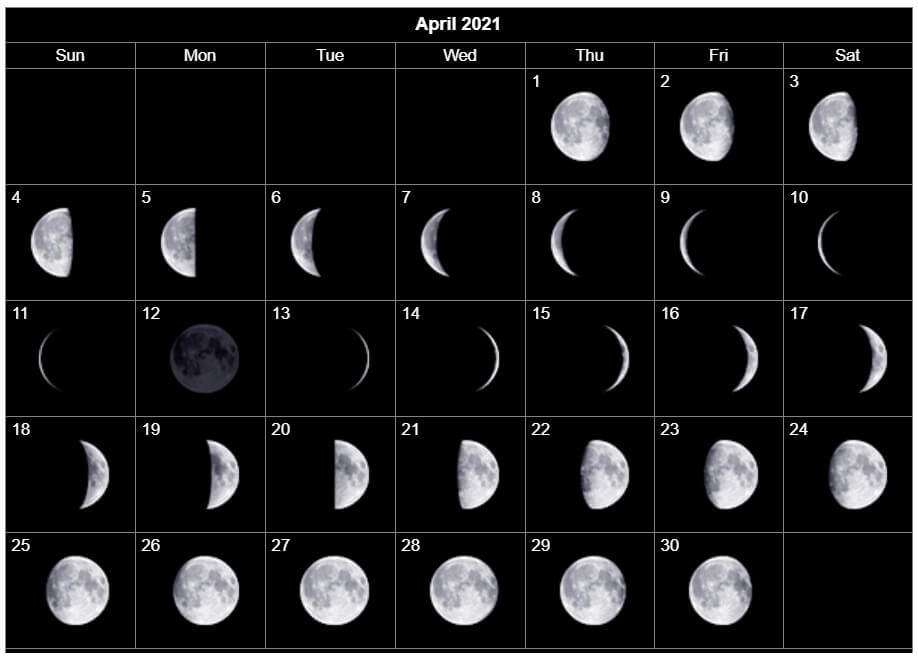 April 2021 Lunar Calendar Printable