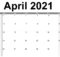 Blank Calendar Template April 2021