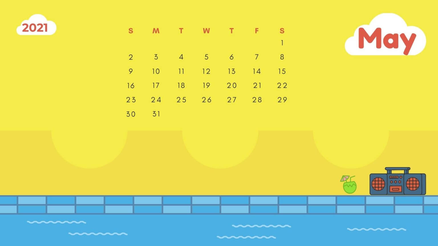 May 2021 Calendar Wallpaper for Laptop