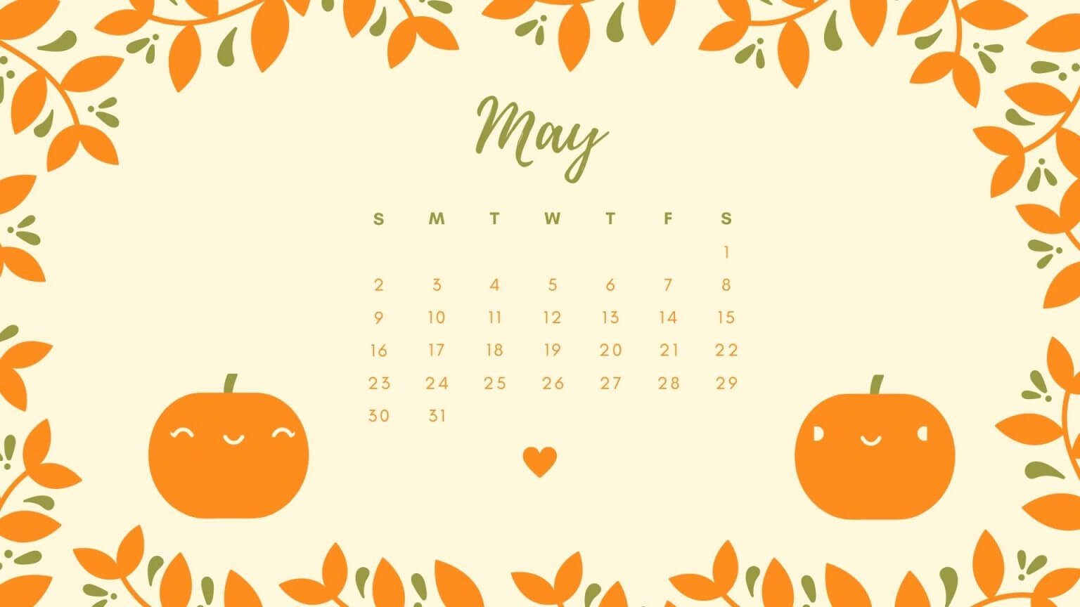 May 2021 Desktop Calendar Background