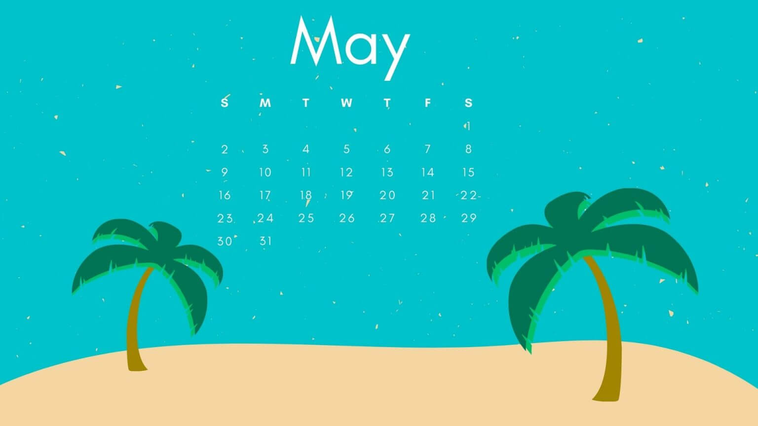 May 2021 Screensaver Calendar Wallpaper