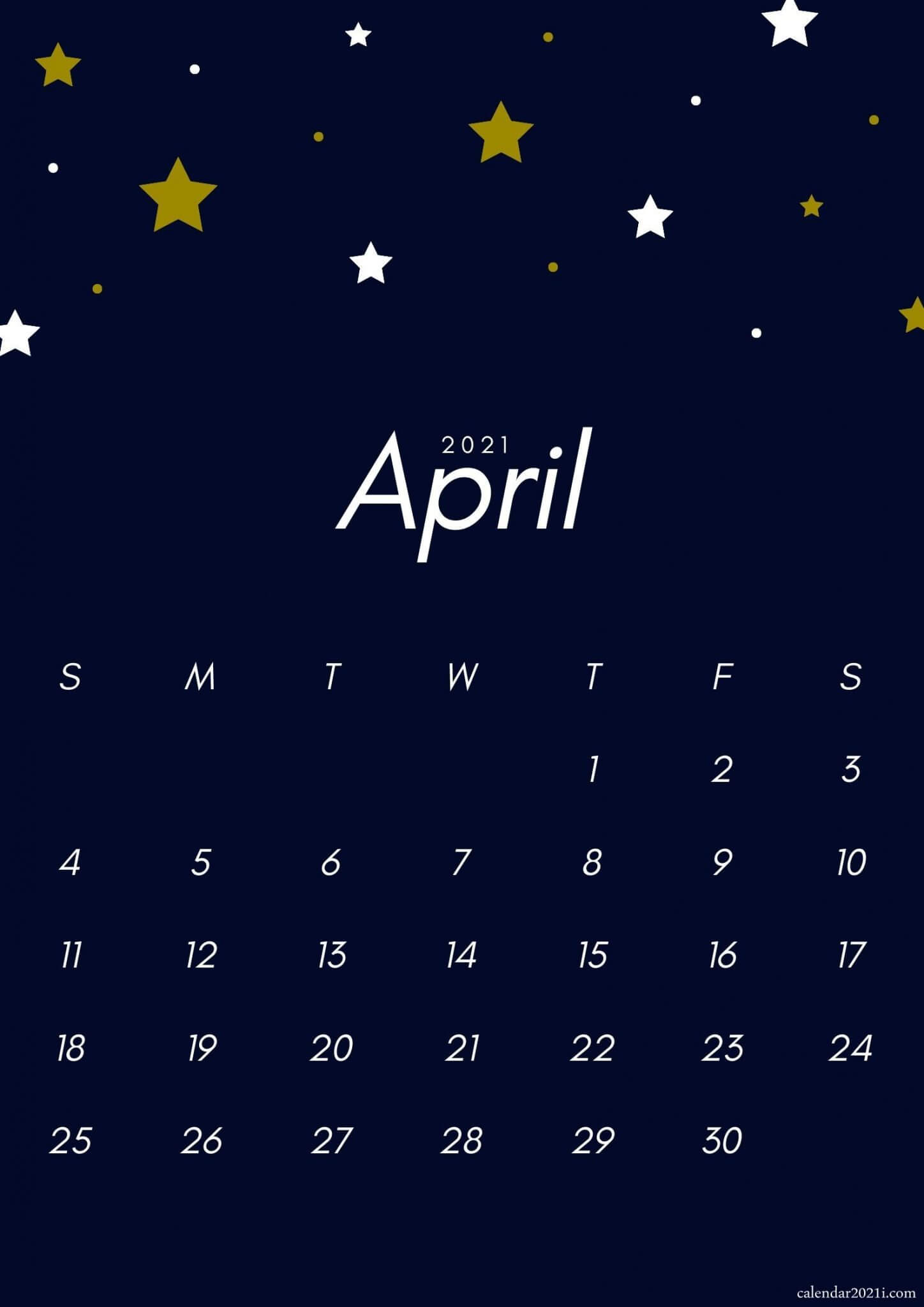 iPhone April 2021 Calendar Wallpaper