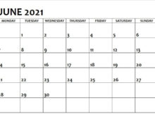 Free Printable June 2021 Calendar Blank