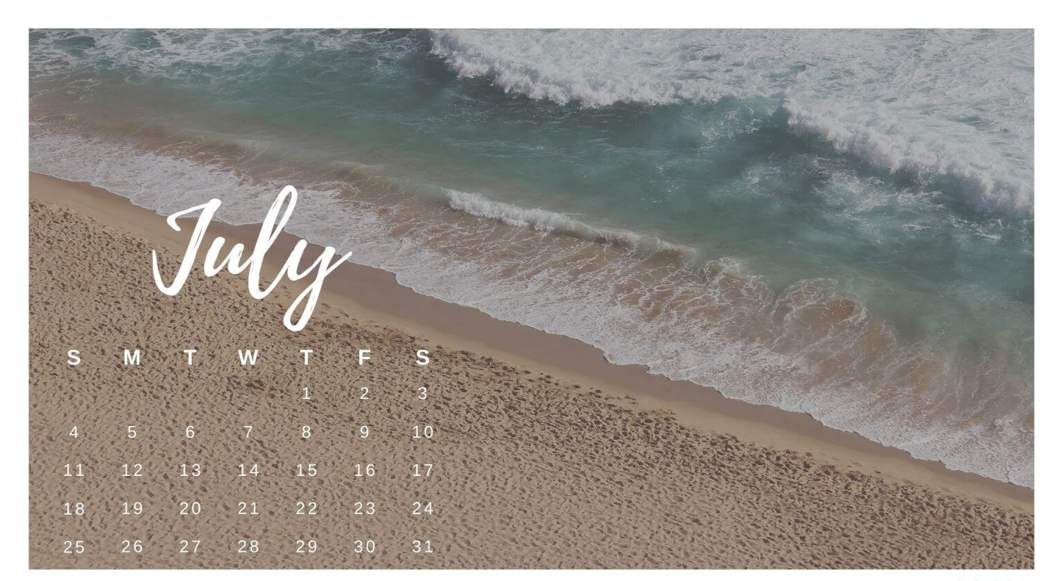 Cute July 2021 Background Calendar Wallpaper