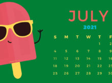 July 2021 Desktop Calendar Wallpaper