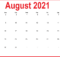 2021 august blank calendar template