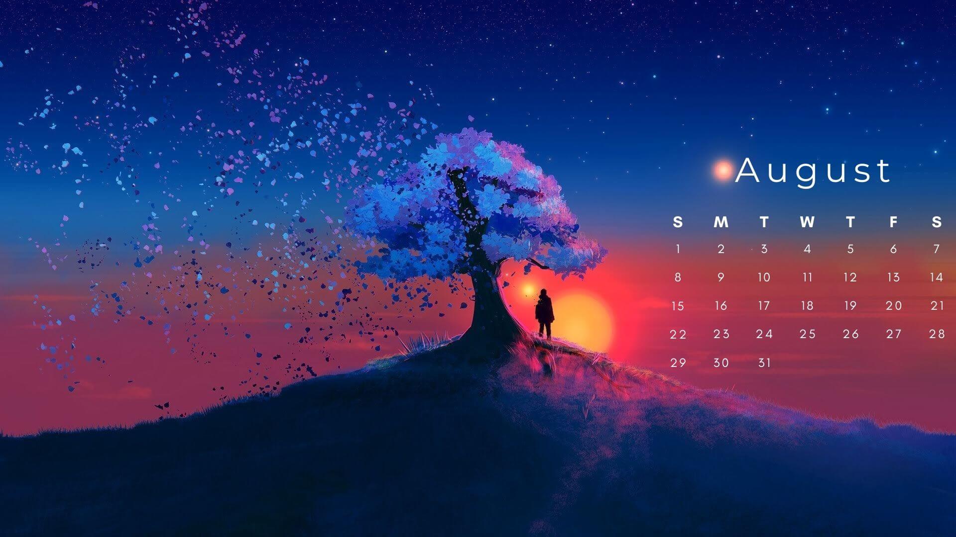 August 2021 HD Calendar Wallpaper