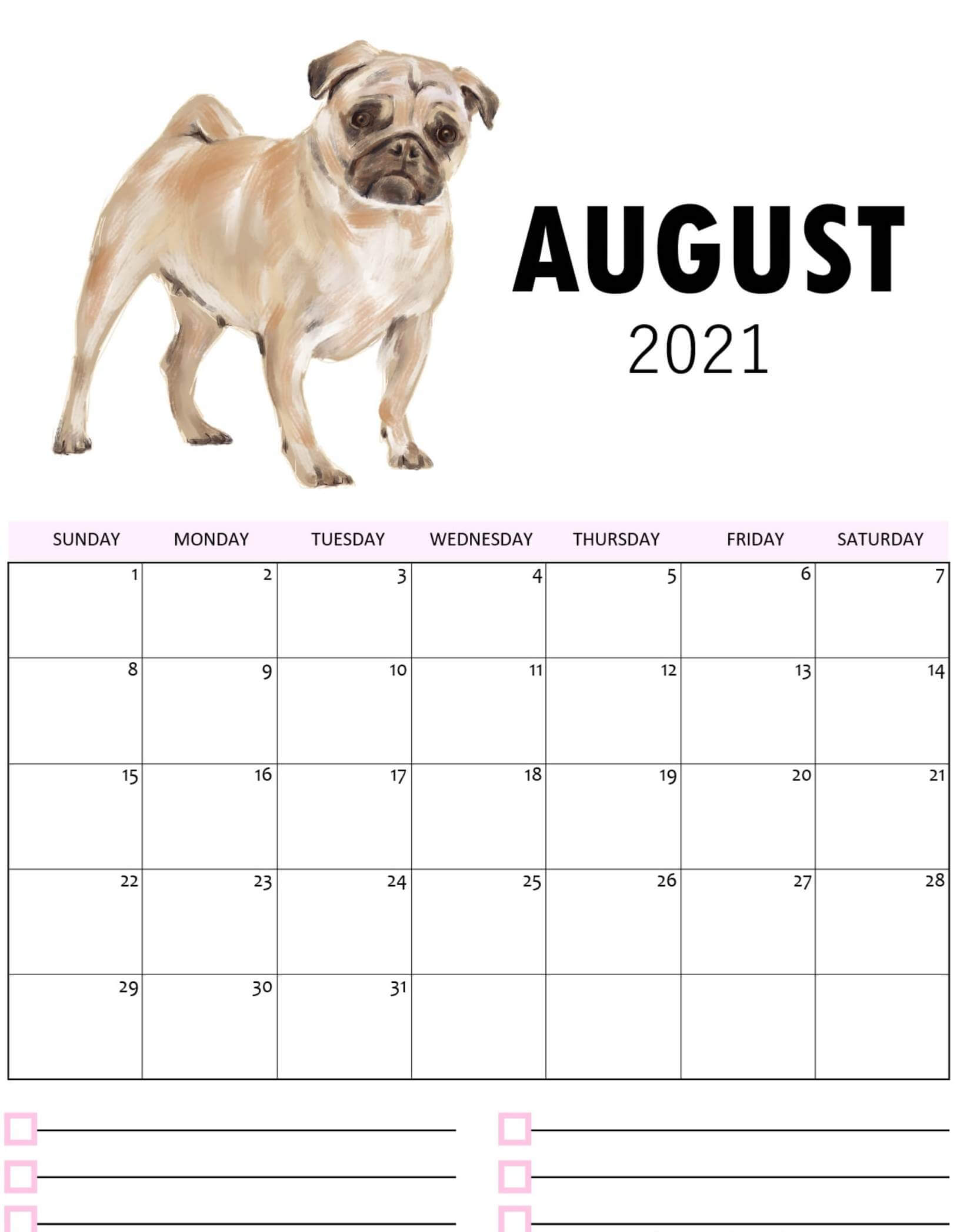 cute august 2021 calendar for kids