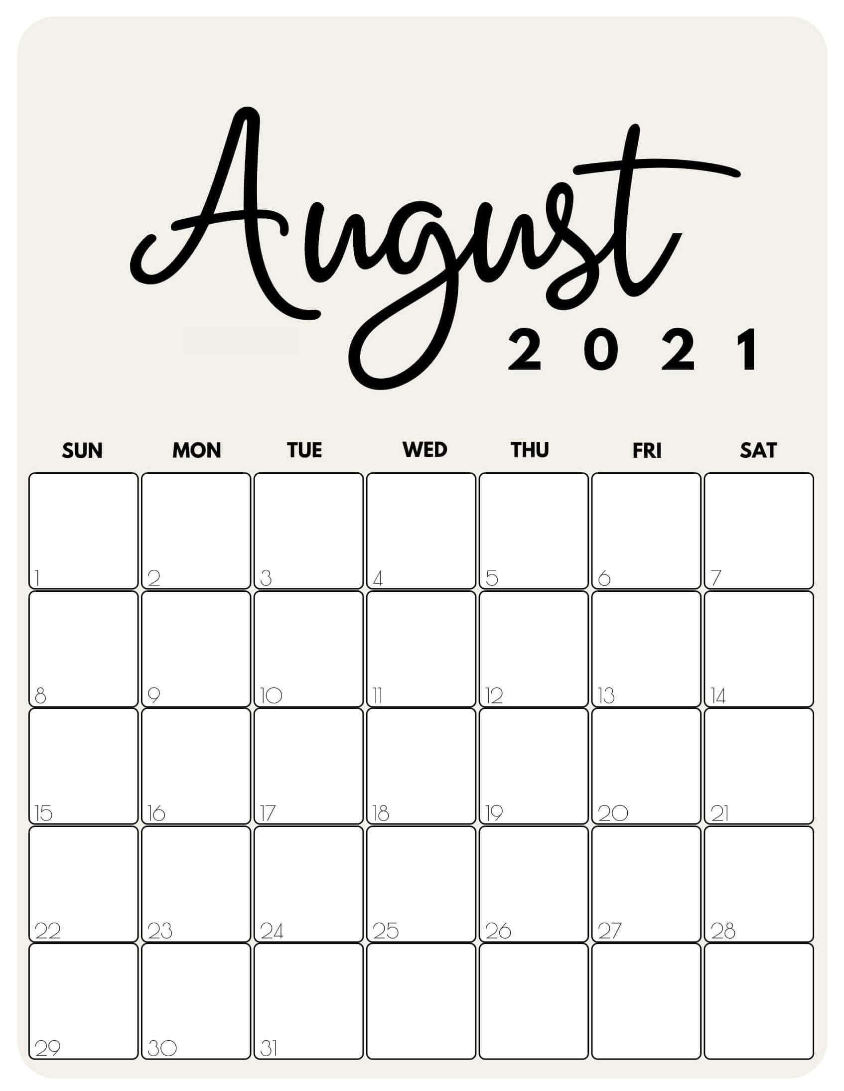 cute august 2021 wall calendar