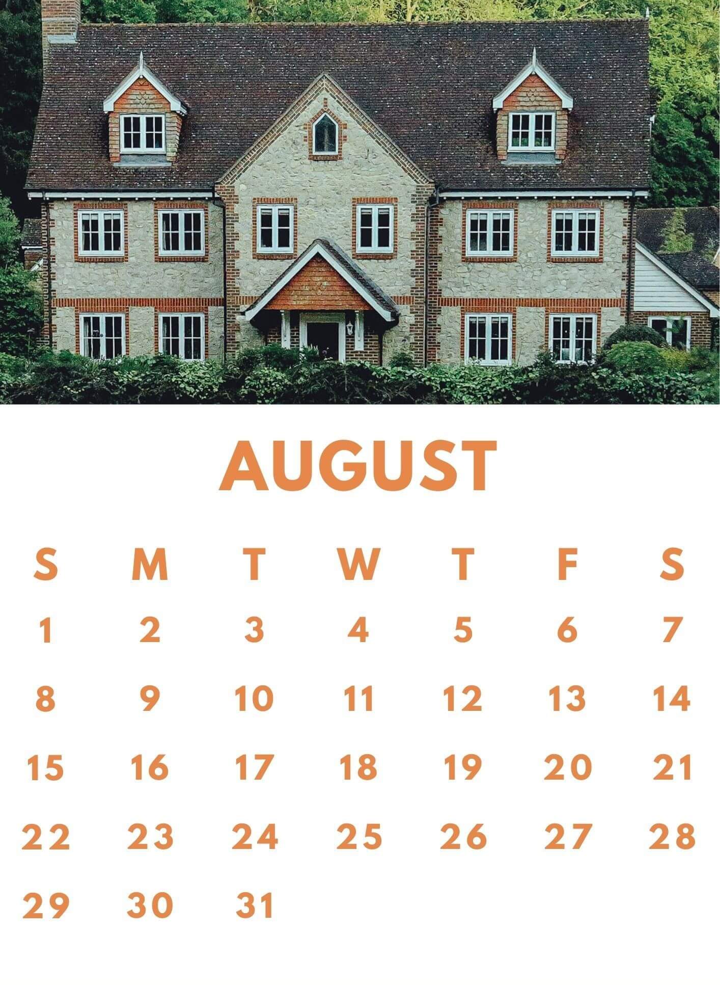 iPhone Calendar Wallpaper August 2021