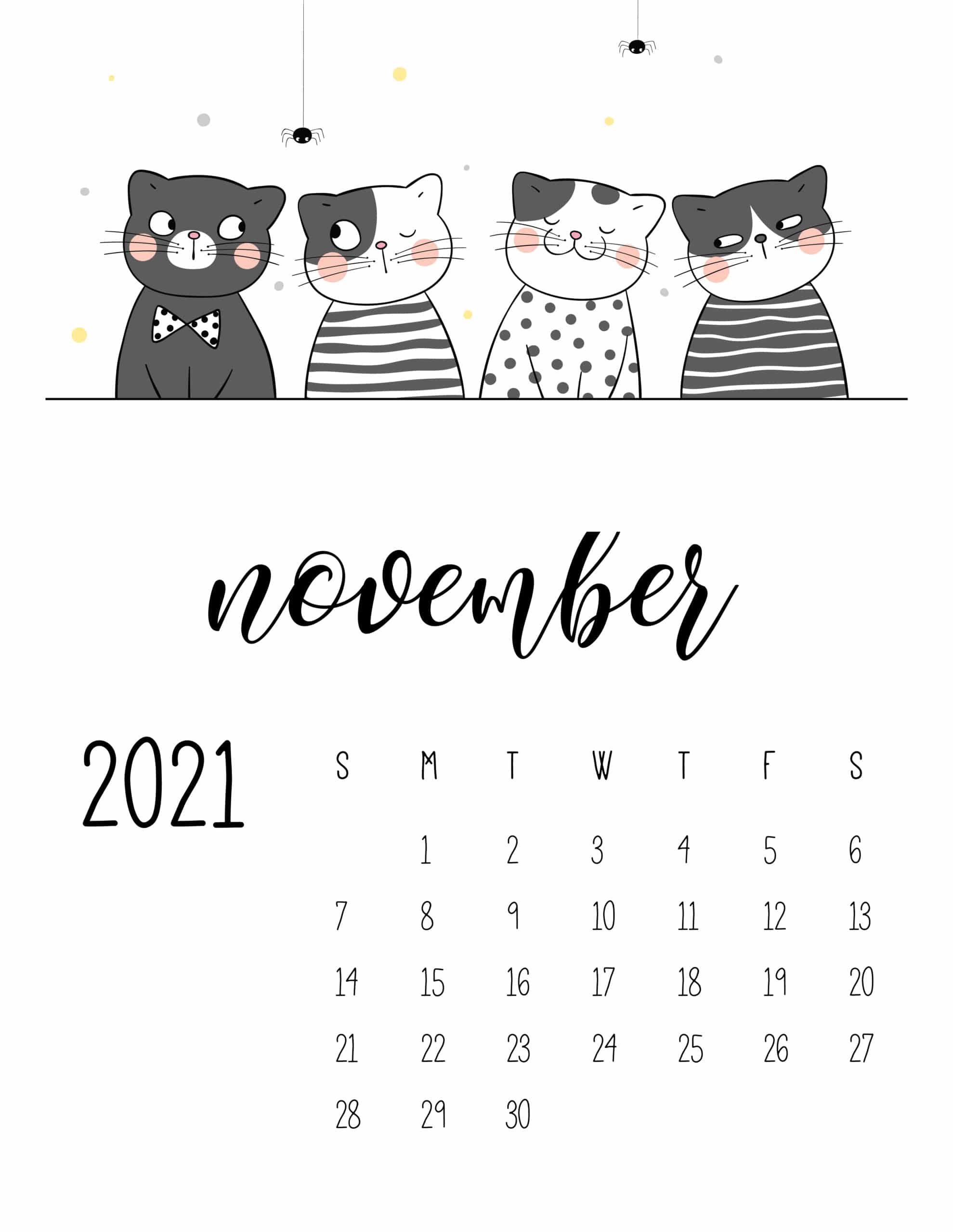 Cute November 2021 Calendar