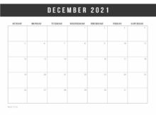 December 2021 Blank Calendar Printable