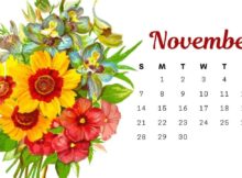 Floral November 2021 Calendar Wallpaper