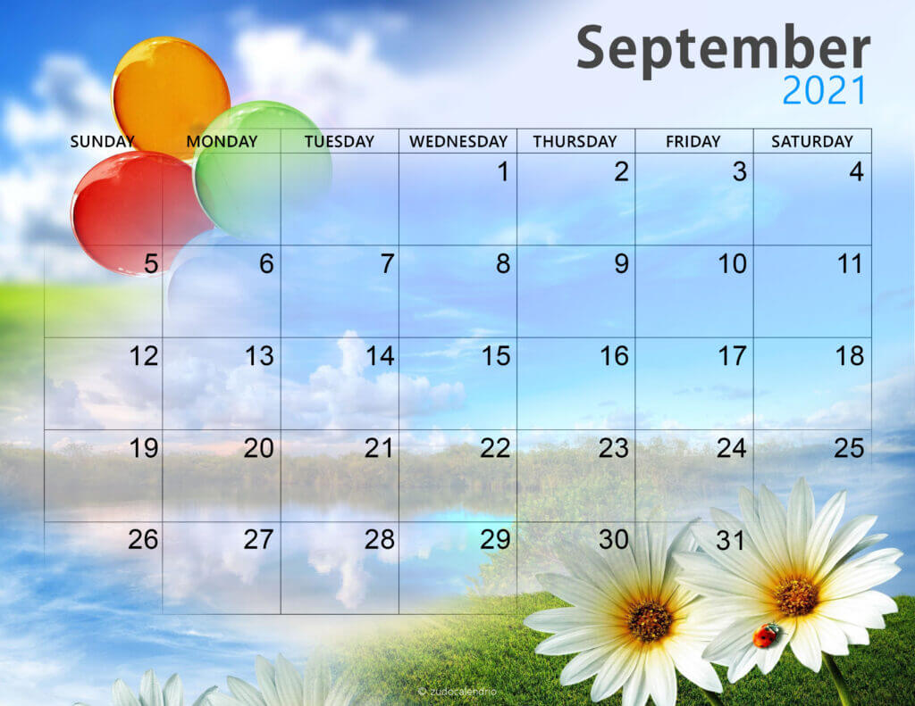 Floral September 2021 Calendar Wallpaper