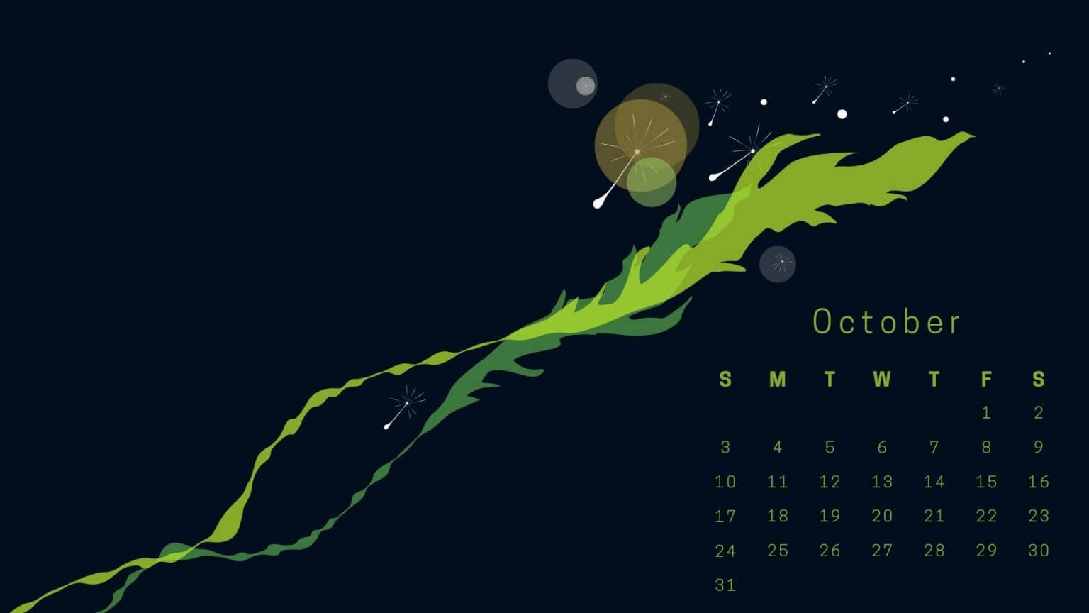 October 2021 Desktop Background Calendar Wallpaper