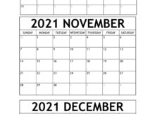 October To December 2021 Calendar Template
