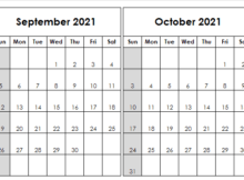 Printable Calendar September October 2021 Template