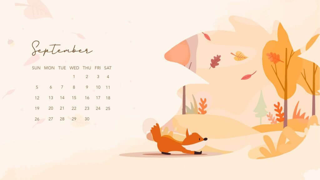 September 2021 Background Screensaver Calendar