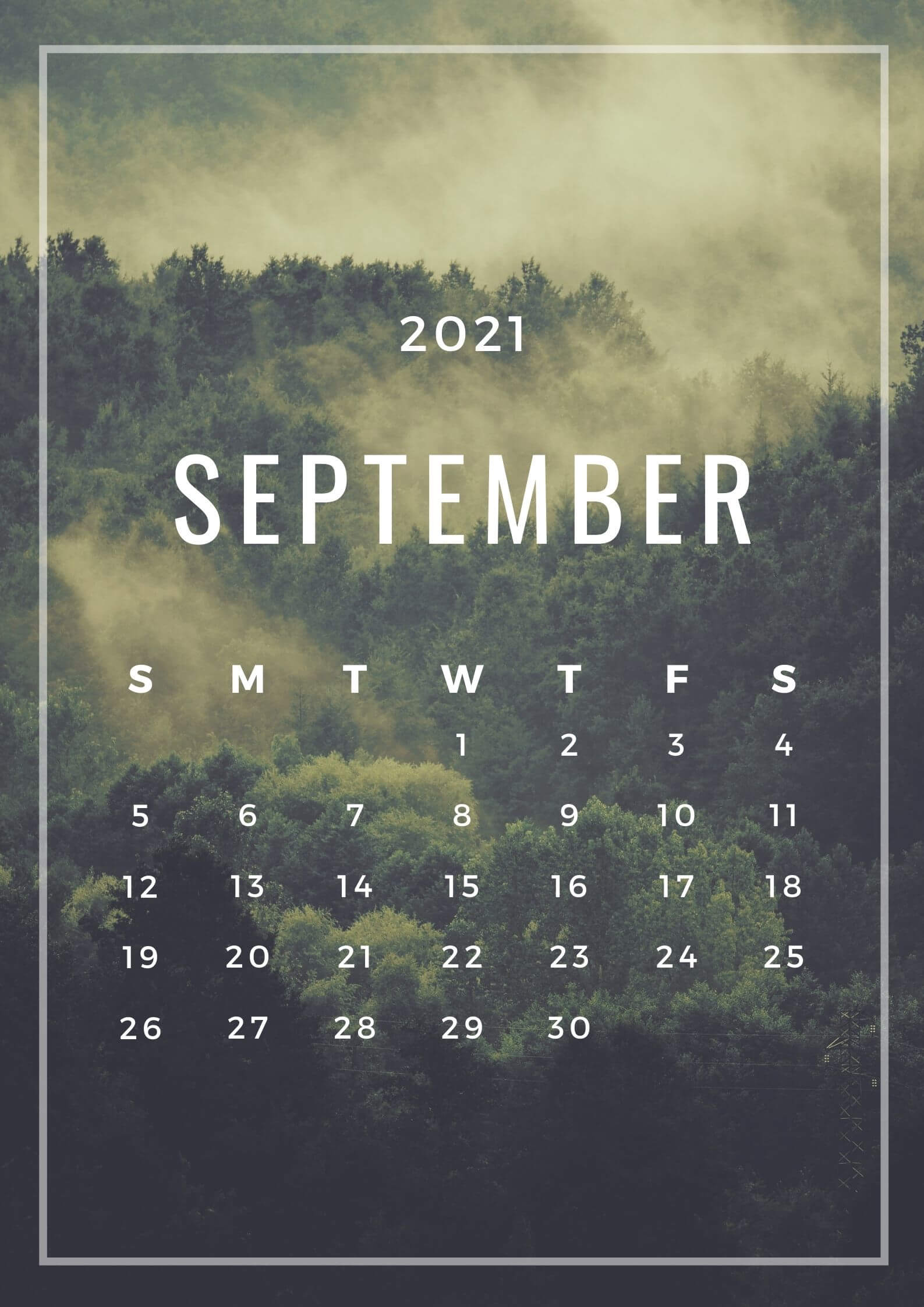 iPhone Calendar Wallpaper For September 2021