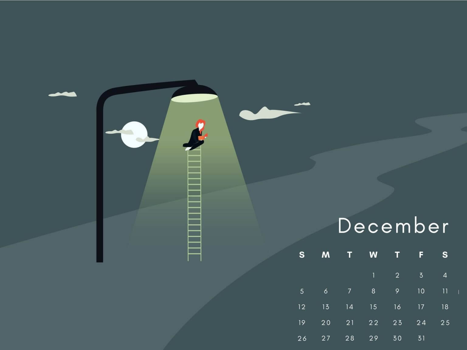 December 2021 Calendar Screensaver