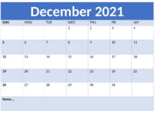 Print 2021 Dec Calendar Excel