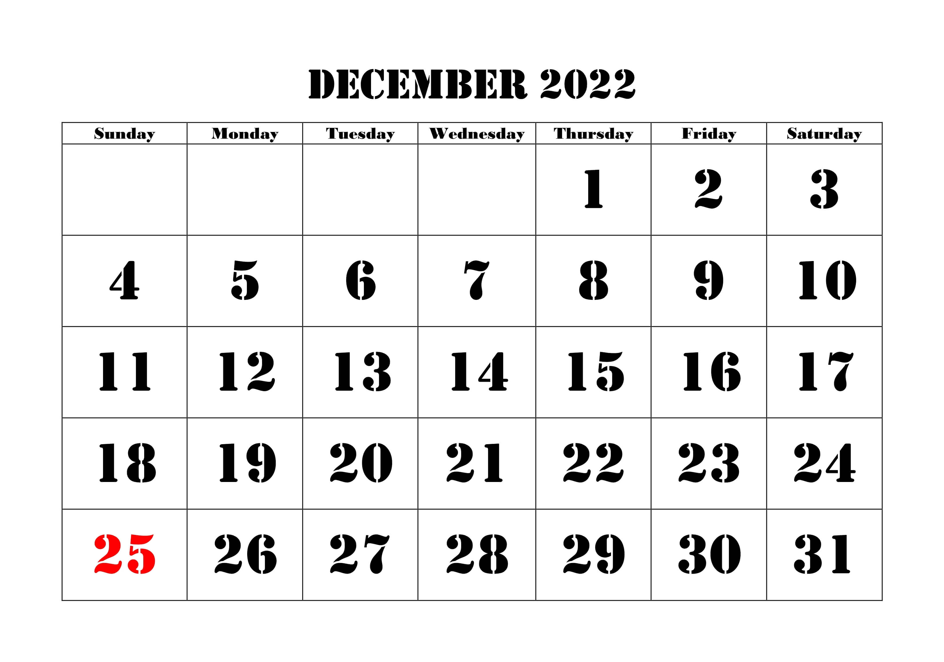Free Download Dec 2022 Calendar