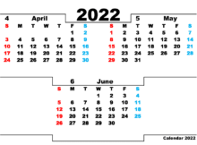 April May June Calendar 2022 PDF