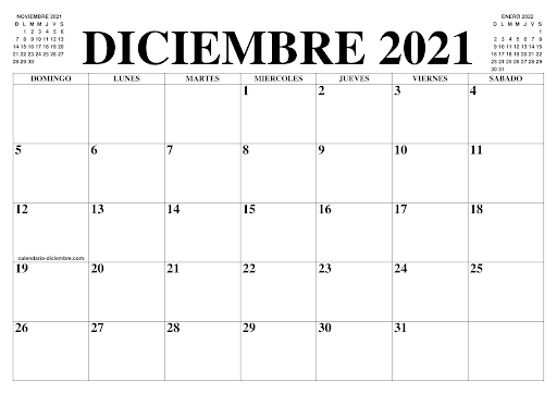 Calendario Diciembre 2021 PDF