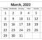 March Calendar 2022 PDF