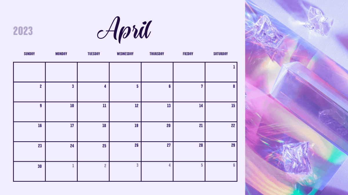 2023 April Printable Calendar Template