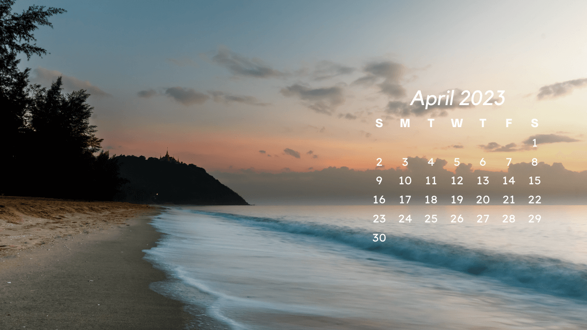 April 2023 Screensaver Background Calendar