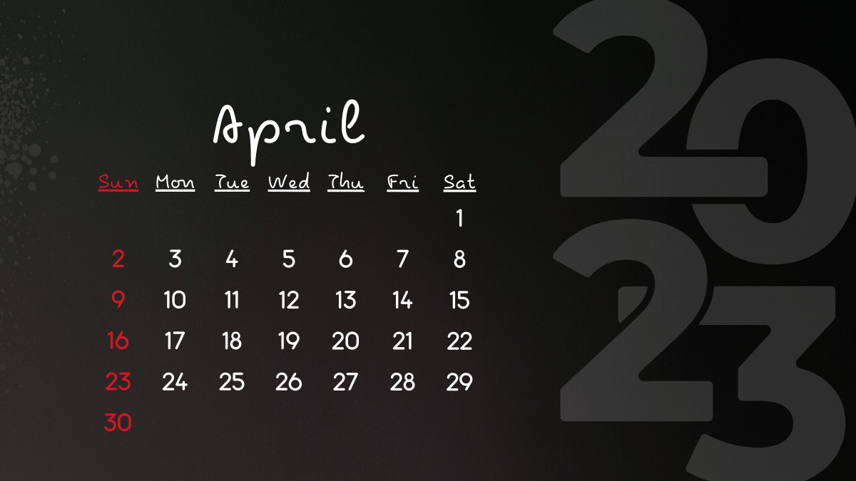 Cute April 2023 Calendar Wallpaper
